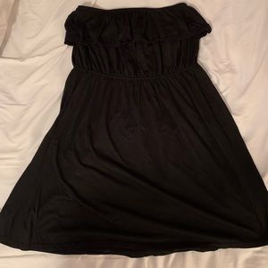 Black strapless summer dress